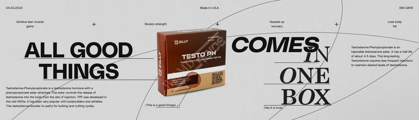 Testosterone Phenylpropionate 100mg/ml – 1/10 injectable ampoules – ZILLT Medicine TESTO PH-9